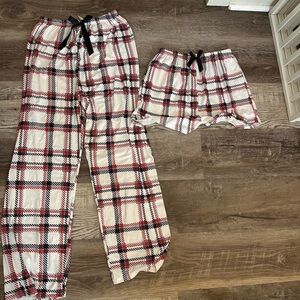 plaid pajama pants set